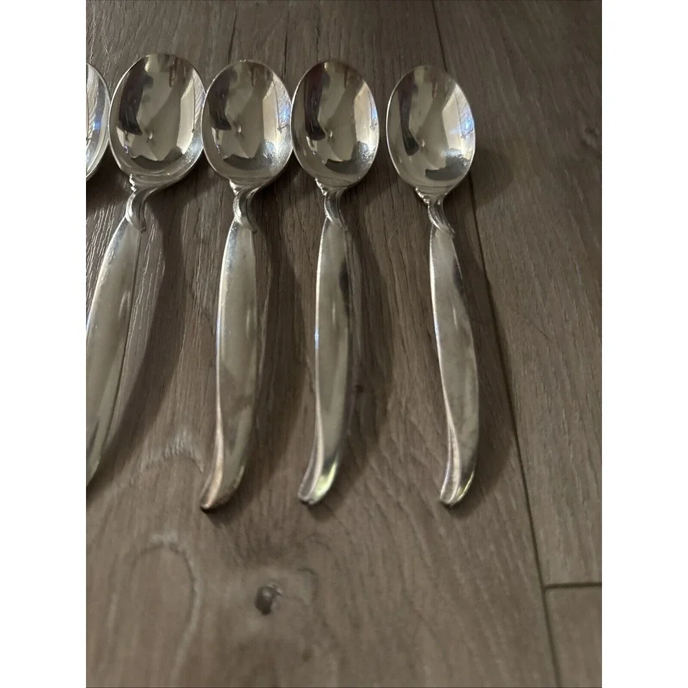 6 PCs 1847 Rogers Bros Teaspoons Flair‎ Pattern Silverplate Flatware